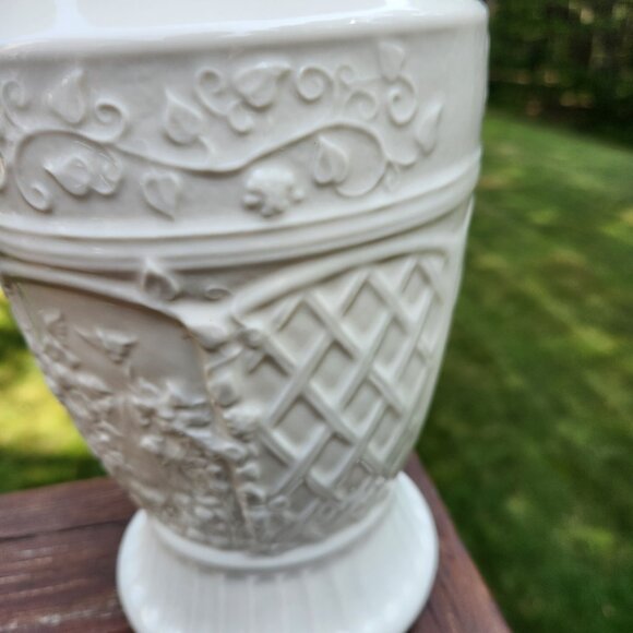 Belleek Powerscourt Pitcher Applied Floral Decorated Panels Heritage Collection - Picture 7 of 13